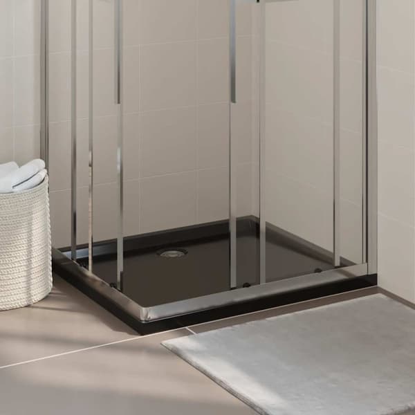vidaXL brusekar 80x90 cm ABS rektangulært sort