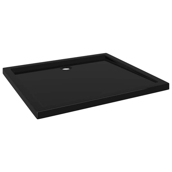 vidaXL Rektangulært dusjbrett ABS svart 80x90 cm