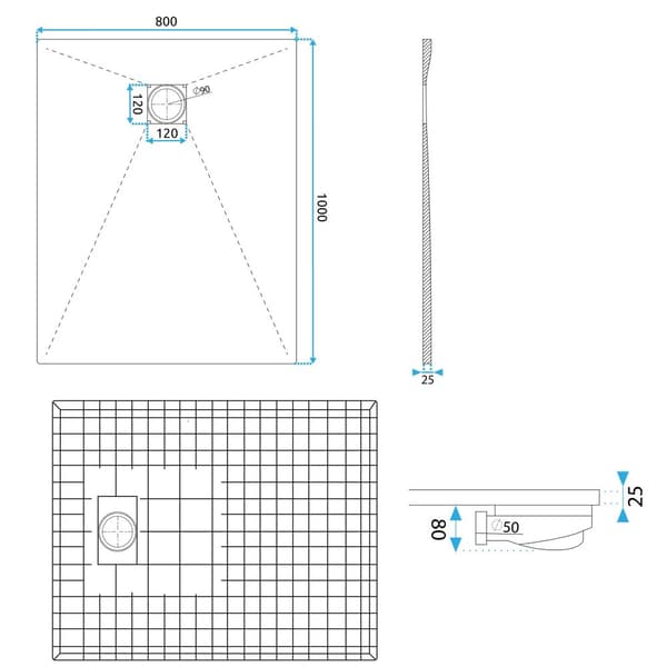 MAGNUM VIT DUSCHBACK 80X100