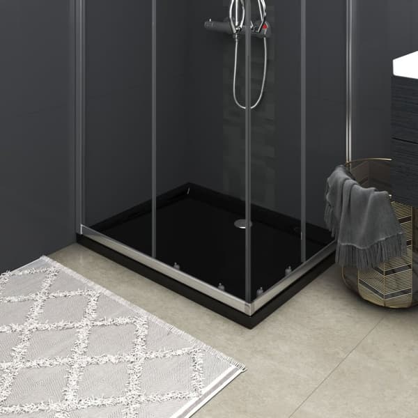 brusekar 80x100 cm ABS rektangulært sort