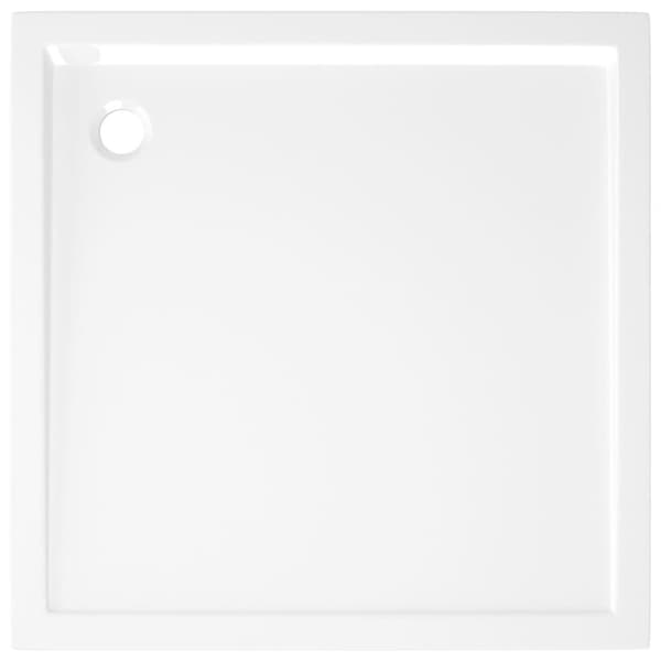 brusekar 80x80 cm ABS firkantet hvid