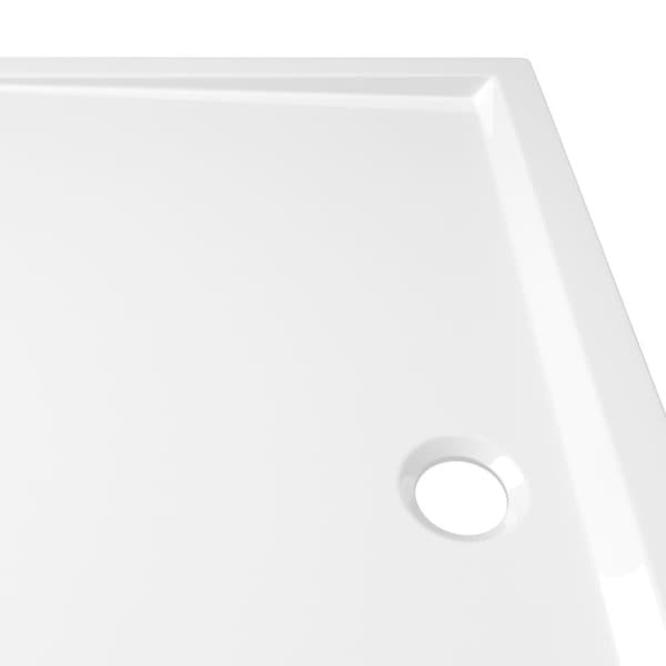 brusekar 80x90 cm ABS rektangulært hvid