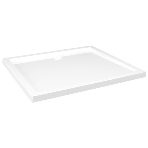 brusekar 80x90 cm ABS rektangulært hvid