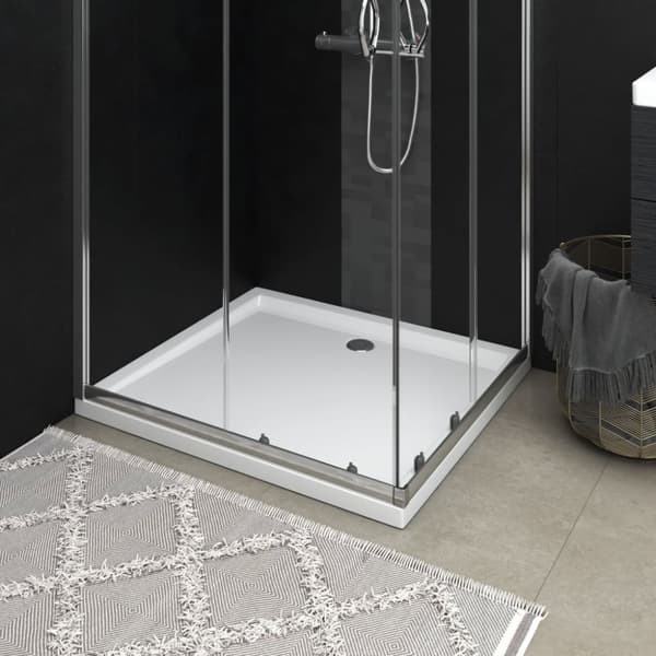 brusekar 80x90 cm ABS rektangulært hvid