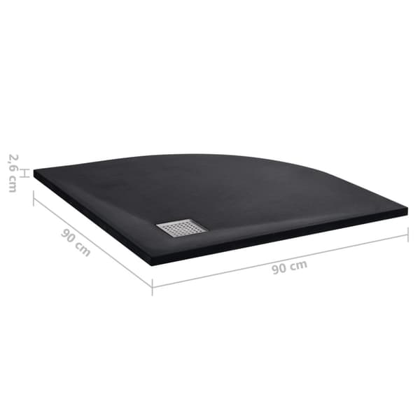 Duschkar SMC svart 90x90 cm
