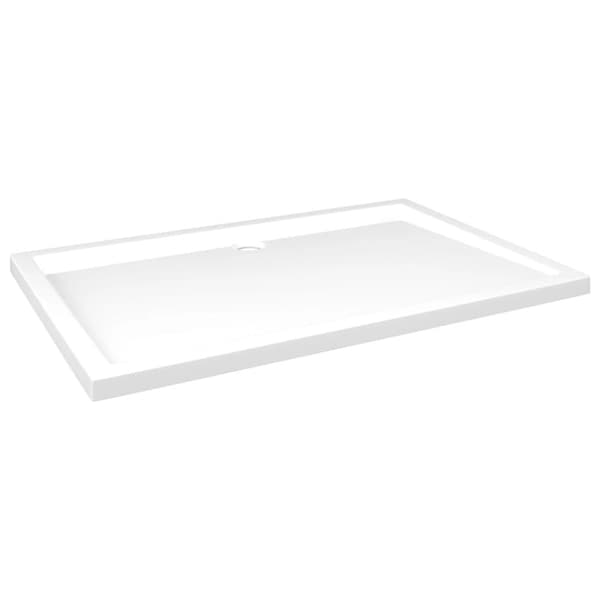vidaXL brusekar 80x120 cm ABS rektangulært hvid - Brusekar