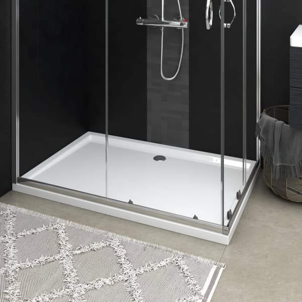 vidaXL brusekar 80x120 cm ABS rektangulært hvid - Brusekar