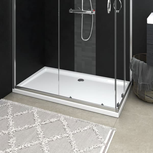 vidaXL brusekar 70x120 cm ABS rektangulært hvid -  Brusekar