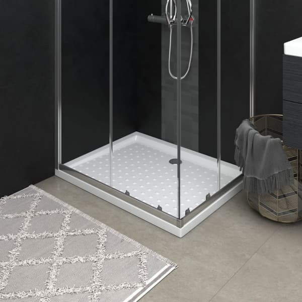vidaXL brusekar med dupper 90x70x4 cm ABS hvid -  Brusekar