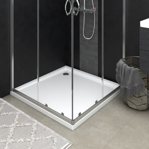 vidaXL brusekar 80x80 cm ABS firkantet hvid -  Brusekar