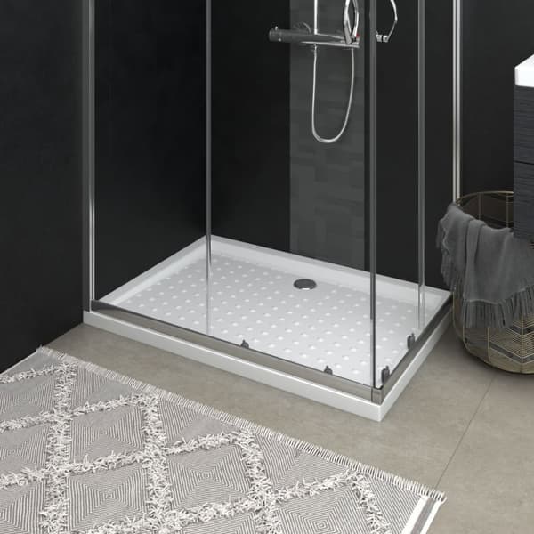 vidaXL brusekar med dupper 70x100x4 cm ABS hvid - Brusekar