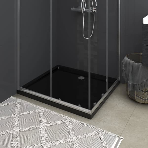 vidaXL brusekar 80x90 cm ABS rektangulært sort - Brusekar