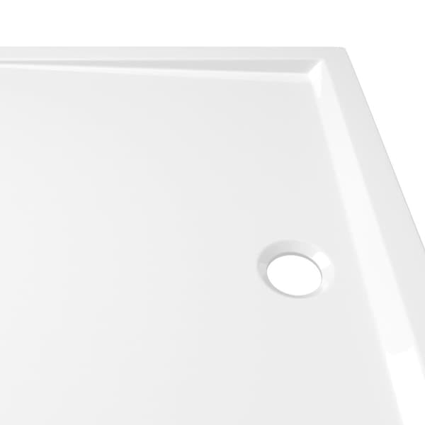 vidaXL brusekar 80x110 cm ABS rektangulært hvid - Brusekar