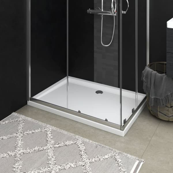 vidaXL brusekar 80x110 cm ABS rektangulært hvid - Brusekar