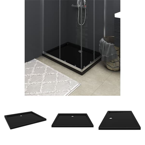 The Living Store Duschkar rektangulärt ABS svart 70x90 cm -  Duschkar