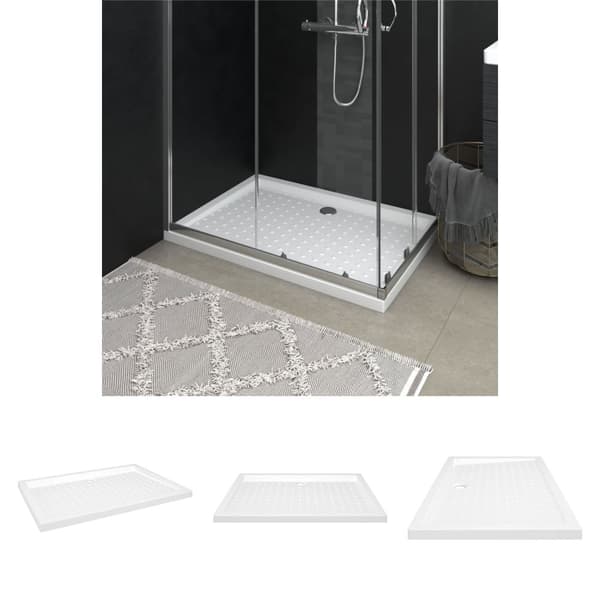 The Living Store brusekar med dupper 70x100x4 cm ABS hvid - Brusekar