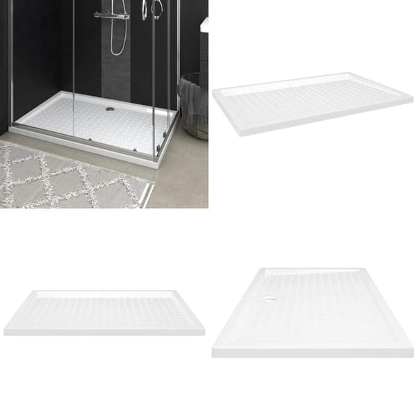 Brusekar med dupper 80x120x4 cm ABS hvid - Brusebakke - Brusebakker - Home & Living