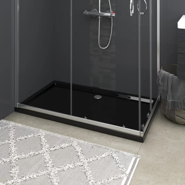 Duschkar rektangulärt ABS svart 70x120 cm