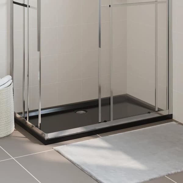 Duschkar rektangulärt ABS svart 70x120 cm