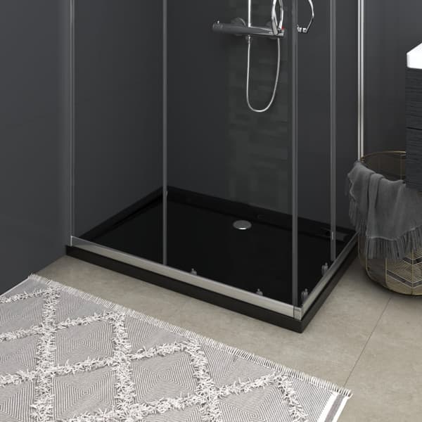 Duschkar rektangulärt ABS svart 70x100 cm