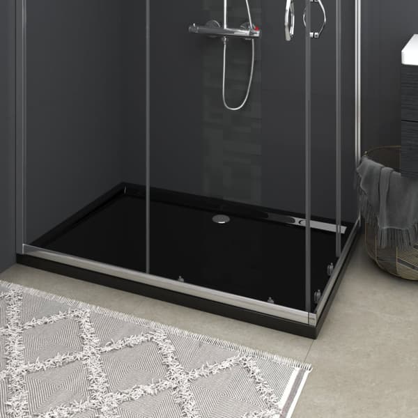 Duschkar rektangulärt ABS svart 80x120 cm