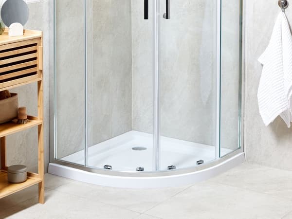 Dusjkar med sluk Hvit Akryl 90 x 90 x 7 cm Minimalistisk Syntetisk Materiale
