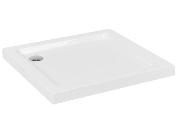 Dusjkar med Avløp Hvit Akryl ABS Syntetisk Materiale 90 x 90 x 7 cm Minimalistisk