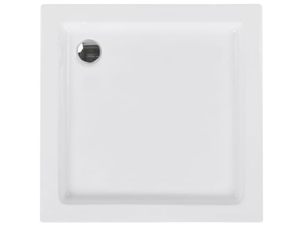 Dusjkar med Avløp Hvit Akryl ABS Syntetisk Materiale 90 x 90 x 7 cm Minimalistisk