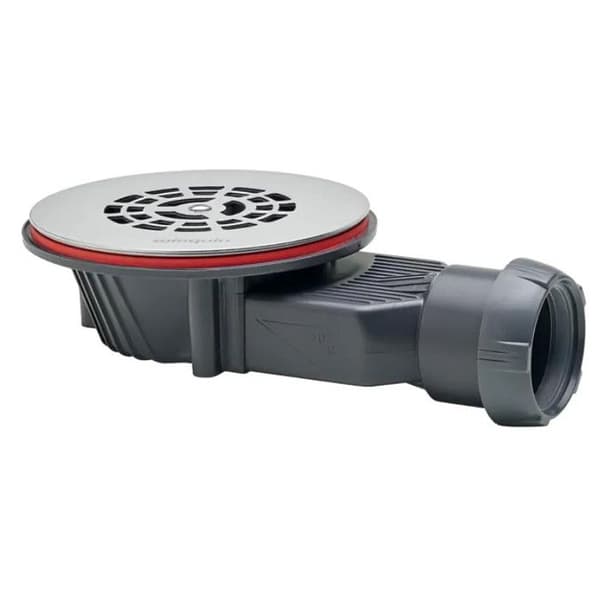 Badrör 90 mm - WIRQUIN - SLIM+ - Rostfri galler - Höjd 40 mm - Effektiv silikonomembran