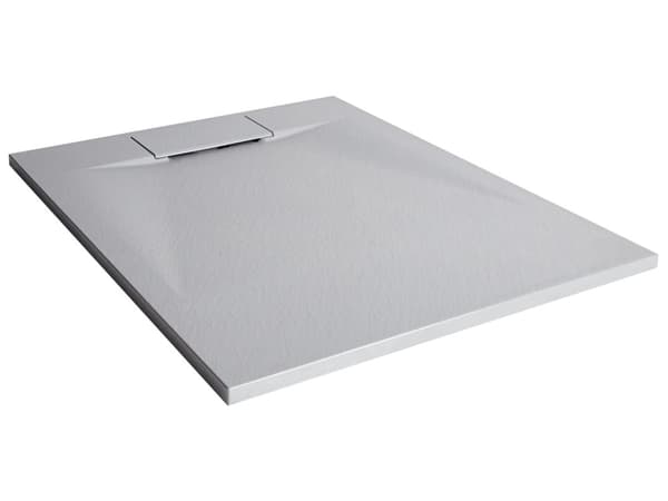 Dusjkar med Sluk Grå SMC 80 x 100 x 3 cm Minimalistisk Stil Natursteinseffekt