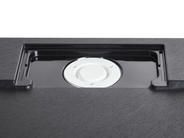 Dusjkar med Sluk Svart SMC 80 x 120 x 3 cm Minimalistisk Stil Natursteinseffekt