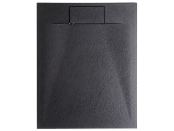 Dusjkar med Sluk Svart SMC 80 x 100 x 3 cm Minimalistisk Stil Natursteinseffekt