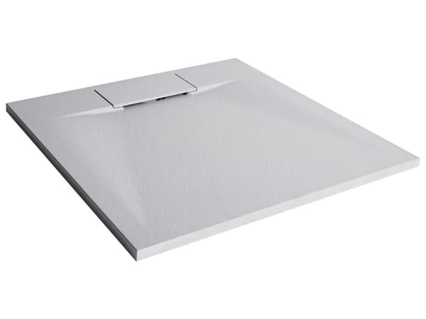 Dusjkar med Sluk Grå SMC 80 x 80 x 3 cm Minimalistisk Stil Natursteinseffekt