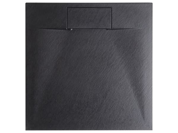 Dusjkar med Sluk Svart SMC 80 x 80 x 3 cm Minimalistisk Stil Natursteinseffekt