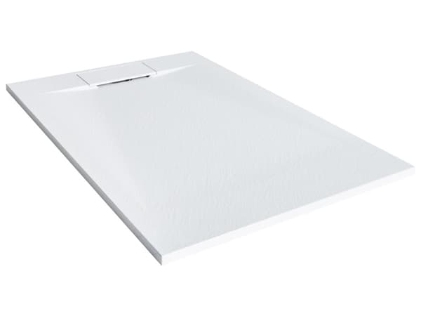 Dusjkar med Sluk Hvit SMC 80 x 120 x 3 cm Minimalistisk Stil Natursteinseffekt