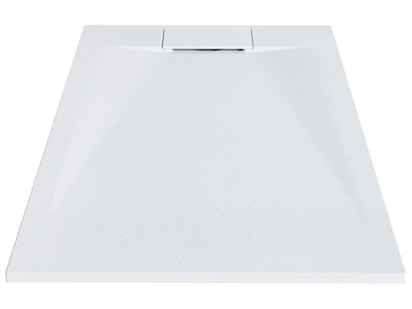 Dusjkar med Sluk Hvit SMC 80 x 120 x 3 cm Minimalistisk Stil Natursteinseffekt