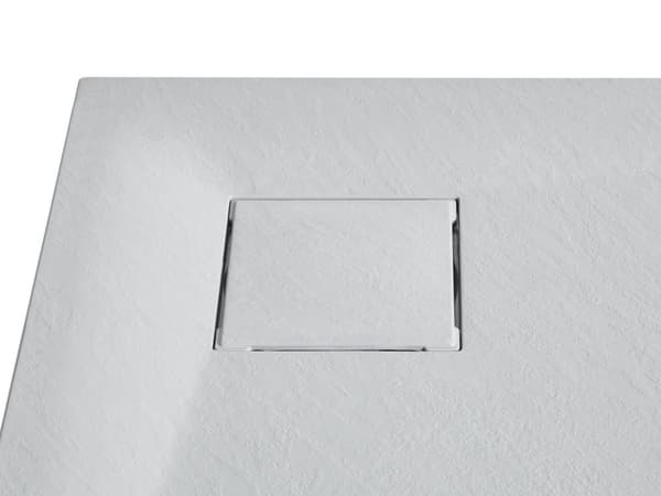 Dusjkar med Sluk Grå SMC 80 x 80 x 3 cm Minimalistisk Stil Natursteinseffekt