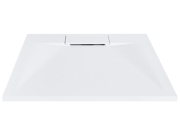 Dusjkar med Sluk Hvit SMC 80 x 80 x 3 cm Minimalistisk Stil Natursteinseffekt