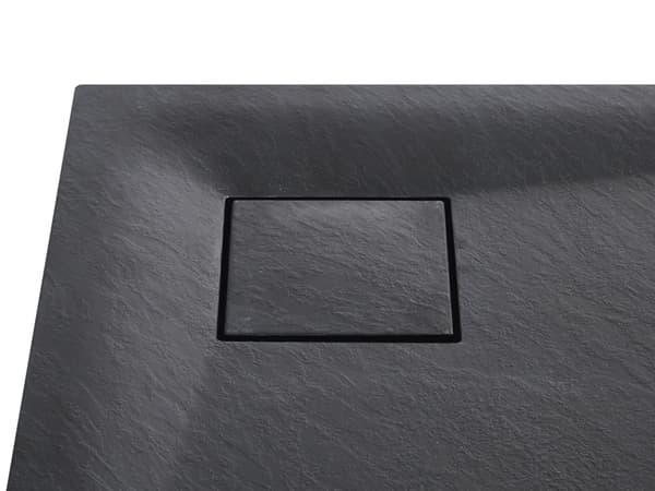 Dusjkar med Sluk Svart SMC 90 x 90 x 3 cm Minimalistisk Stil Natursteinseffekt