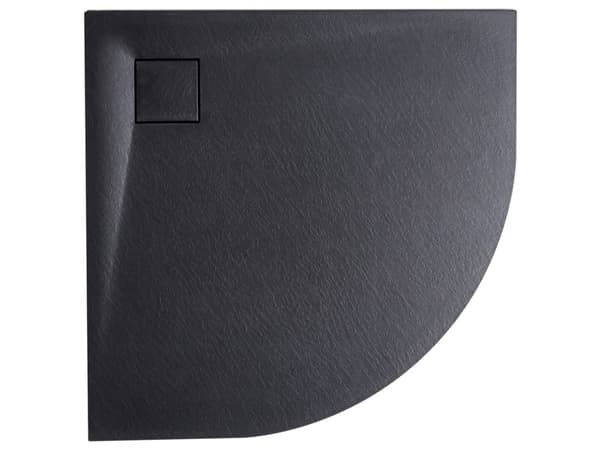 Dusjkar med Sluk Svart SMC 90 x 90 x 3 cm Minimalistisk Stil Natursteinseffekt
