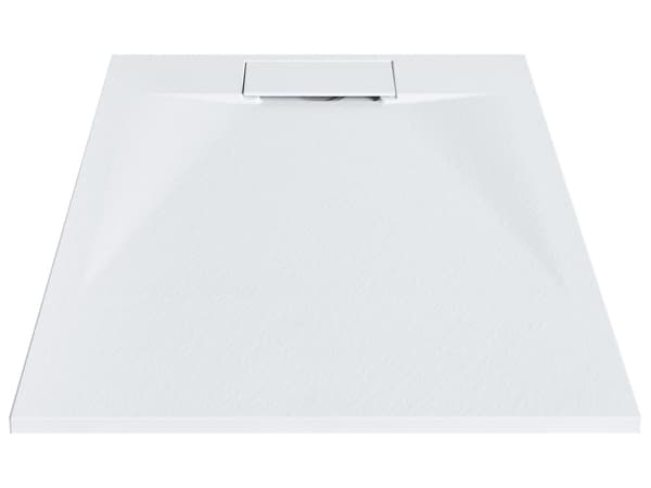 Dusjkar med Sluk Hvit SMC 80 x 100 x 3 cm Minimalistisk Stil Natursteinseffekt