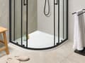 Miniatyrbillede 2 af 9: Brusekar Hvid SMC 90 x 90 cm Brusebund med Høj Kant til Badeværelse Brusegulv med Afløb Afrundet Badebund Moderne Brusebakke