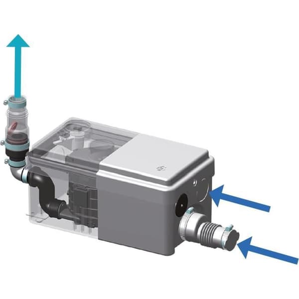 SANIDOUCHE FLAT 250W lyftpump och platt avlopp för duschkar - SFA - D6STD