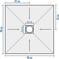 Miniatyrbild 4 av 4: Duschavlopp LUX ELEMENTS TUB-MQ 900 LTUBE10101 grå 90 x 90 cm
