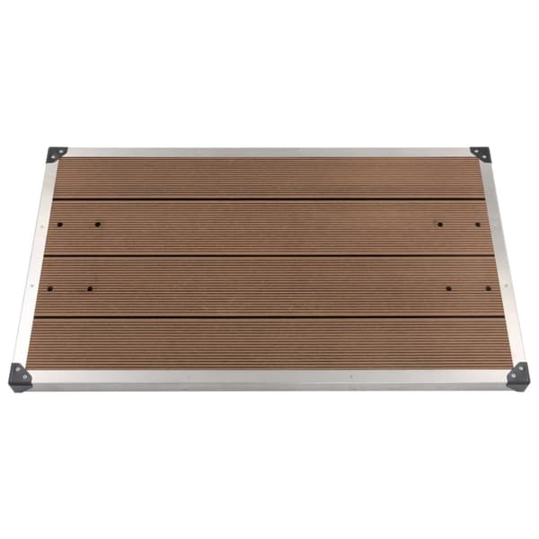 Golv till utedusch WPC rostfritt stål 110x62 cm brun