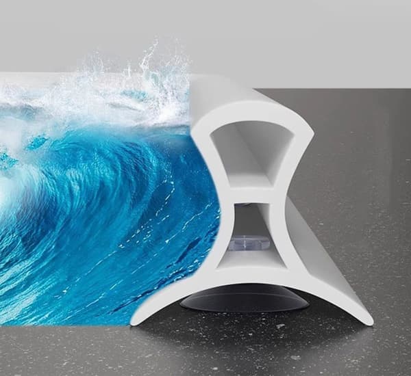 Lollanda Shower Threshold / Water Barrier – fleksibel silikonestrimmel med sugekopper, vandtæt brusebånd for at forhindre stænk