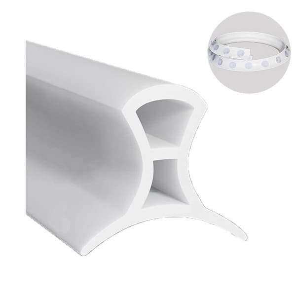 Lollanda Shower Threshold / Water Barrier – fleksibel silikonestrimmel med sugekopper, vandtæt brusebånd for at forhindre stænk 150CM