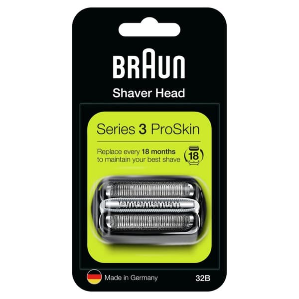 Braun barberhoved 32B udskiftningsbarberblad / barberdel (professionel reservedel til Braun barbermaskine), sort (072850)