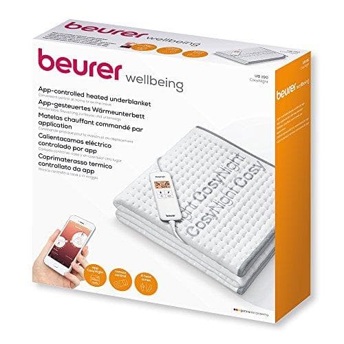 Beurer UB 190 CosyNight komfortuppvärmd underfilt, fjärrstyrbar via app och Amazon Alexa, två temperaturzoner