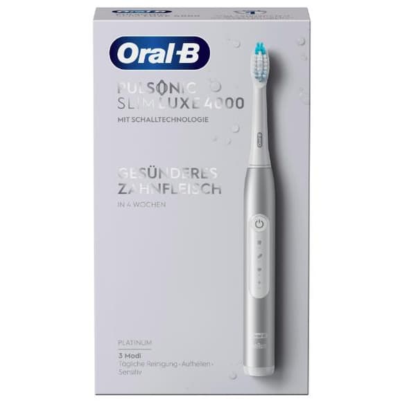 Oral-B Pulsonic Slim Luxe 4000 elektrisk sonisk tandborste för friskare tandkött på 4 veckor - kommer med känsliga program